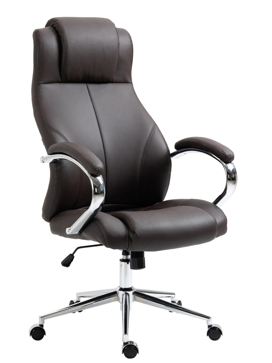 Chaise de bureau Salford cuir véritable, brun