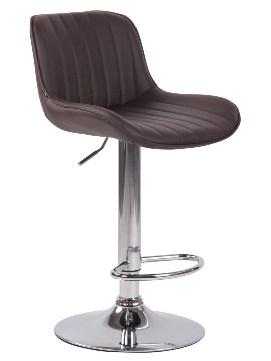 Lot de 2 tabourets de bar Lentini simili cuir chromé, brun Lot de 2 tabourets de bar Lentini simili cuir chromé, brun