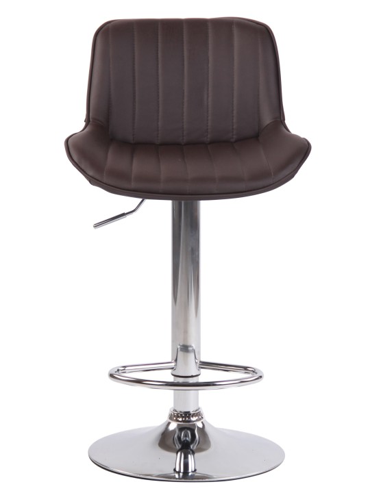 Lot de 2 tabourets de bar Lentini simili cuir chromé, brun Lot de 2 tabourets de bar Lentini simili cuir chromé, brun