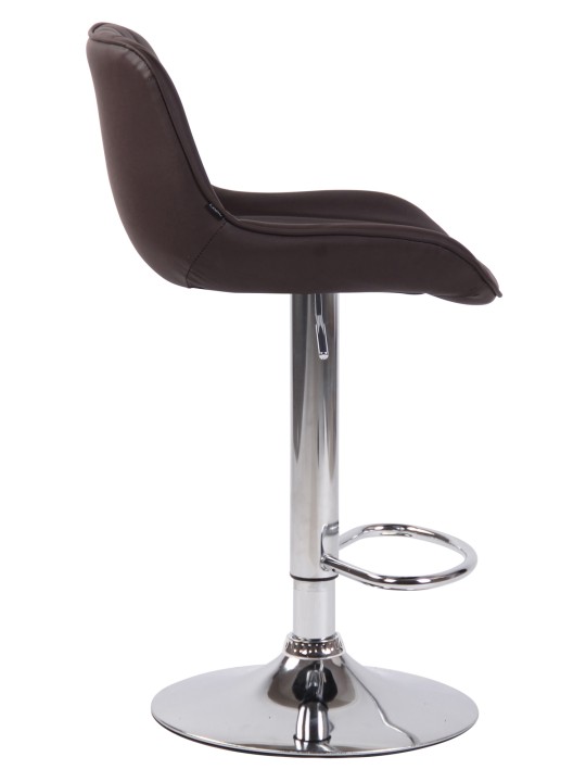 Lot de 2 tabourets de bar Lentini simili cuir chromé, brun Lot de 2 tabourets de bar Lentini simili cuir chromé, brun