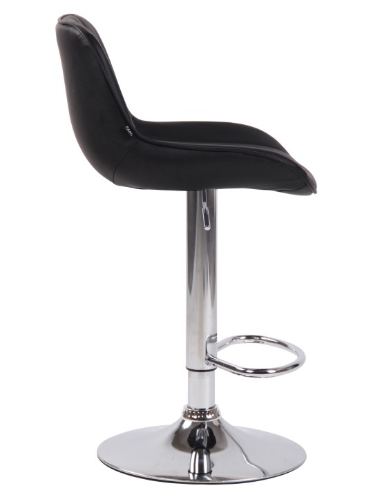 Lot de 2 tabourets de bar Lentini simili cuir chromé, noir