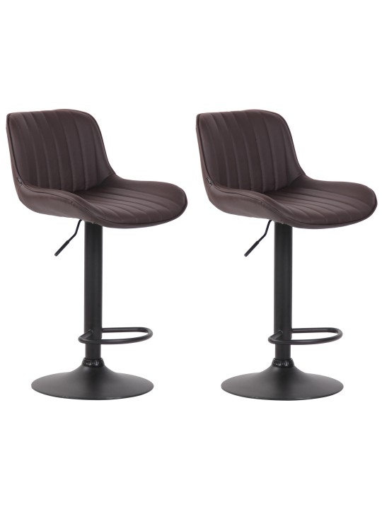 Lot de 2 tabourets de bar Lentini simili cuir, brun Lot de 2 tabourets de bar Lentini simili cuir, brun