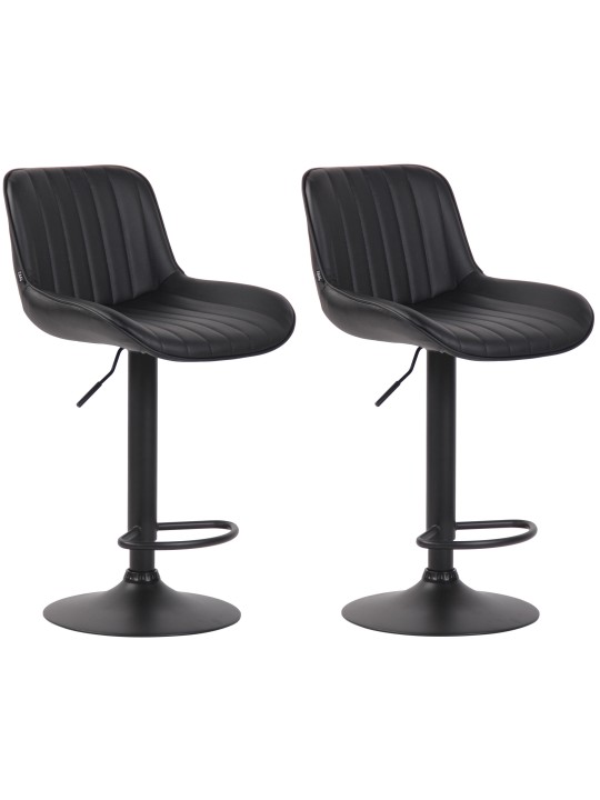 Lot de 2 tabourets de bar Lentini simili cuir, noir Lot de 2 tabourets de bar Lentini simili cuir, noir