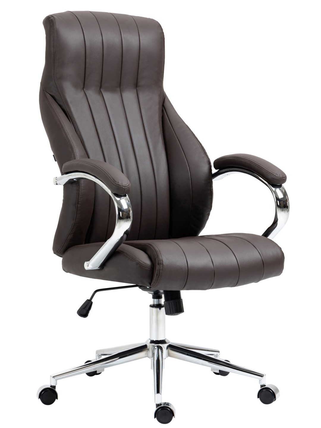 Chaise de bureau Wigan cuir véritable, brun