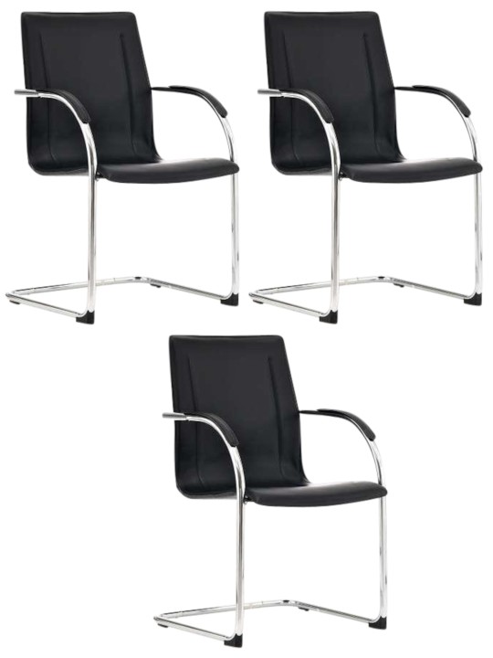 Ensemble de 3 chaises Melina, noir Ensemble de 3 chaises Melina, noir