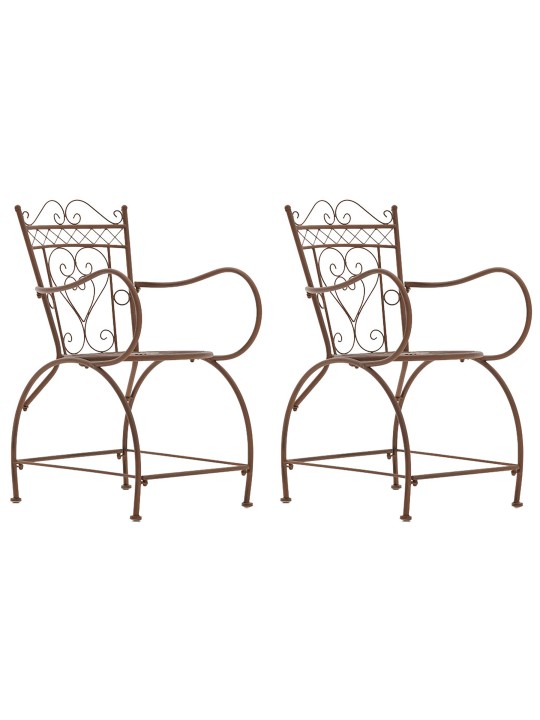 Lot de 2 chaises Sheela, brun antique