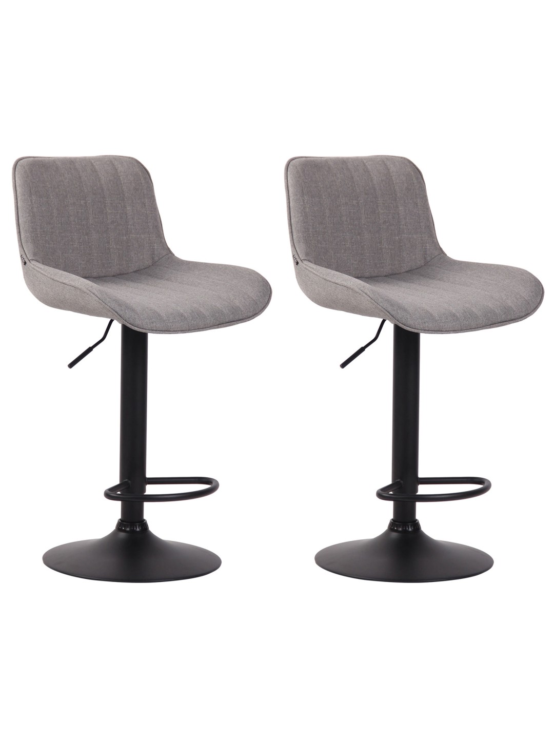 Lot de 2 tabourets de bar tissu Lentini, gris