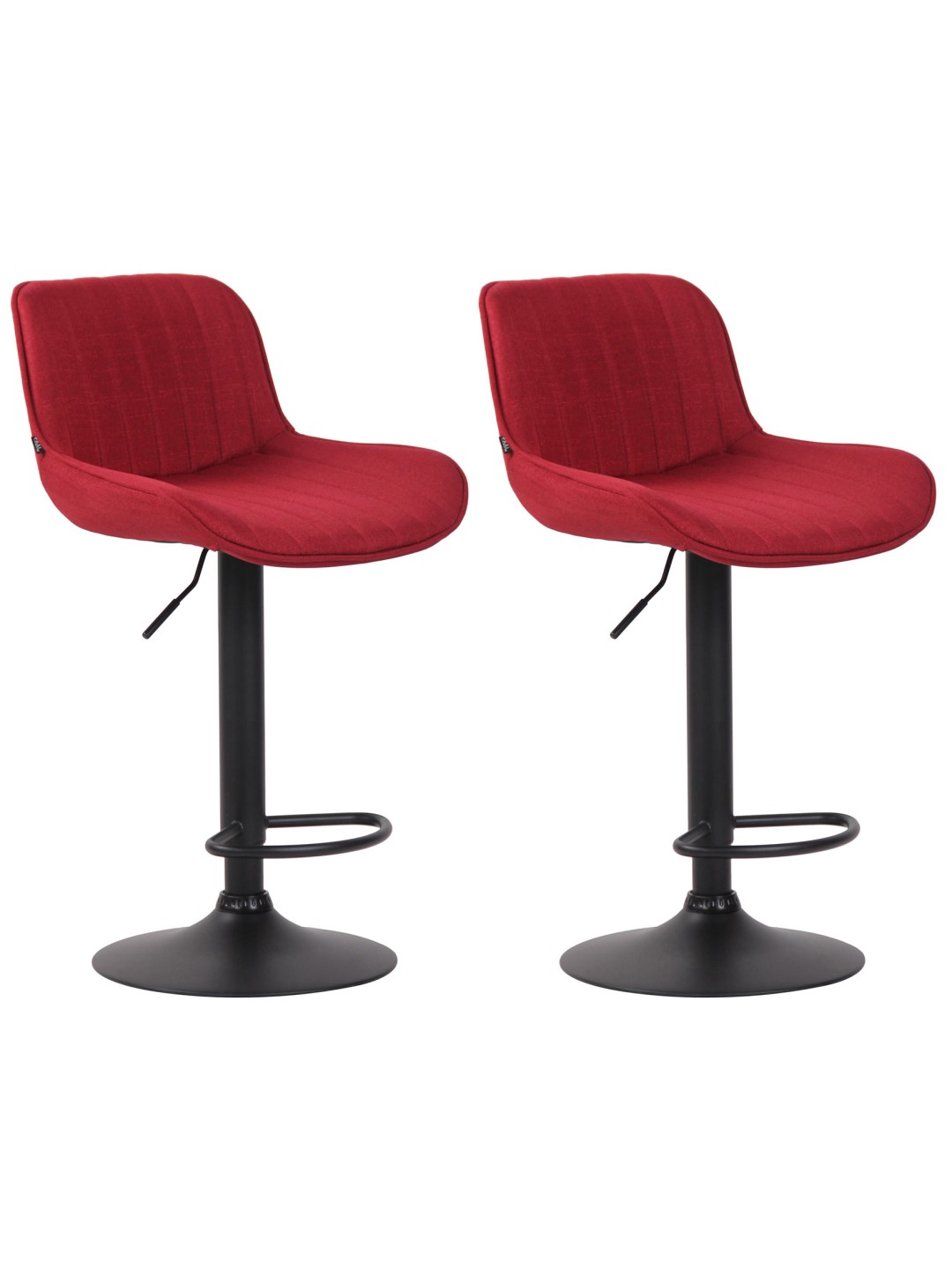 Lot de 2 tabourets de bar tissu Lentini, rouge