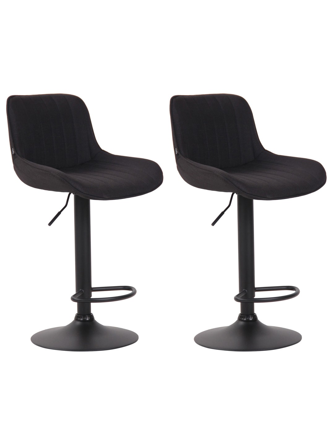 Lot de 2 tabourets de bar tissu Lentini, noir