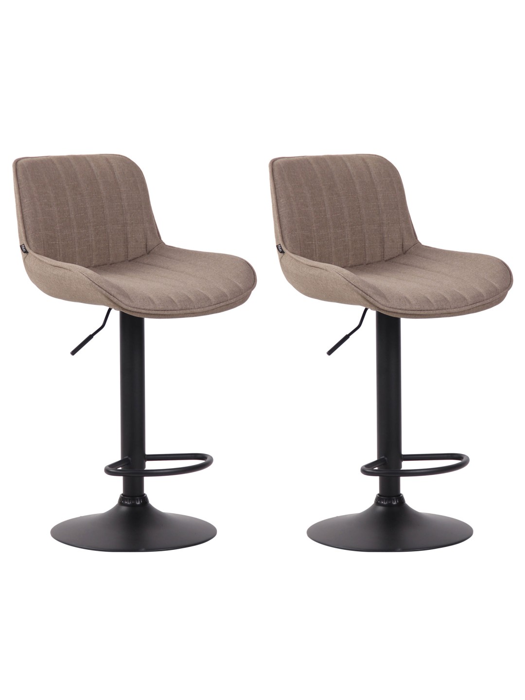 Lot de 2 tabourets de bar tissu Lentini, taupe