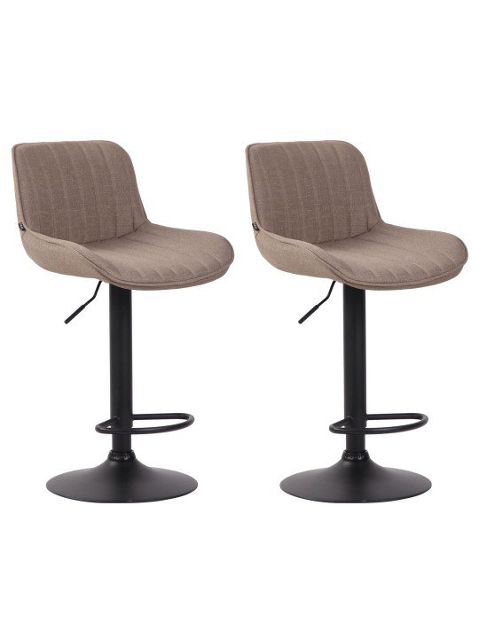 Lot de 2 tabourets de bar tissu Lentini, taupe Lot de 2 tabourets de bar tissu Lentini, taupe