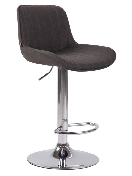 Lot de 2 tabourets de bar Lentini tissu chrome, gris foncé Lot de 2 tabourets de bar Lentini tissu chrome, gris foncé