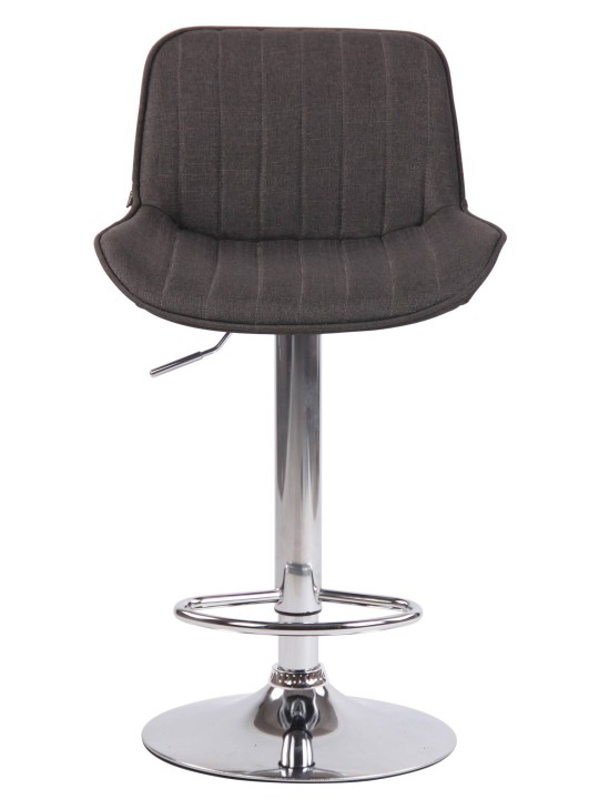 Lot de 2 tabourets de bar Lentini tissu chrome, gris foncé Lot de 2 tabourets de bar Lentini tissu chrome, gris foncé