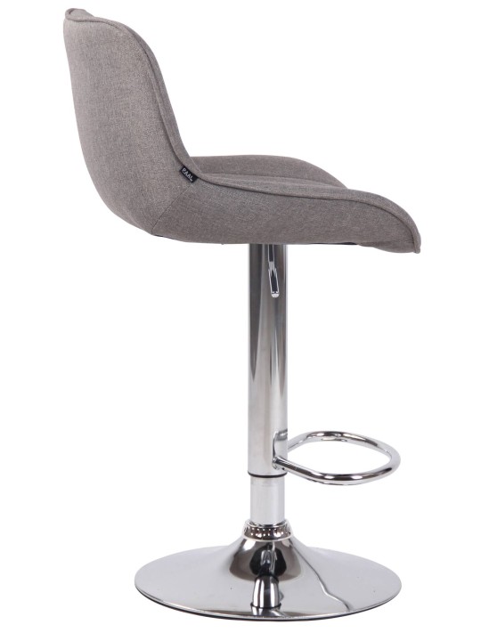 Lot de 2 tabourets de bar Lentini tissu chrome, gris Lot de 2 tabourets de bar Lentini tissu chrome, gris