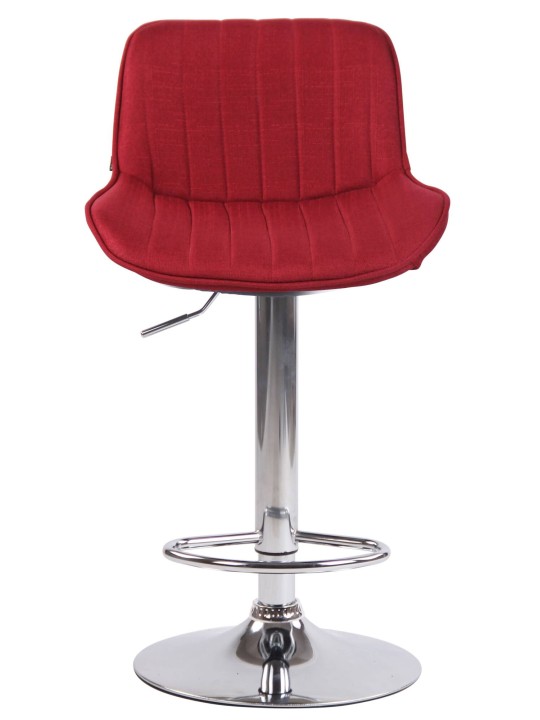 Lot de 2 tabourets de bar Lentini tissu chrome, rouge Lot de 2 tabourets de bar Lentini tissu chrome, rouge