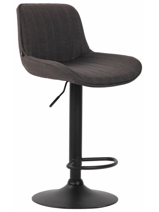 Lot de 2 tabourets de bar tissu Lentini, gris foncé