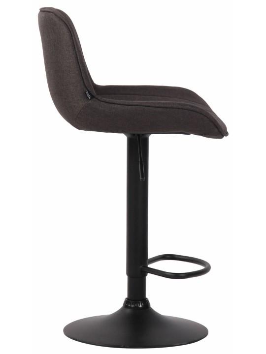 Lot de 2 tabourets de bar tissu Lentini, gris foncé