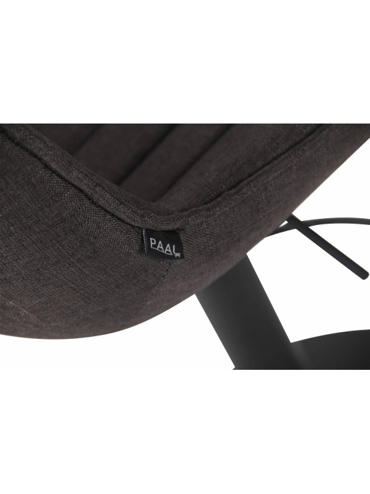 Lot de 2 tabourets de bar tissu Lentini, gris foncé