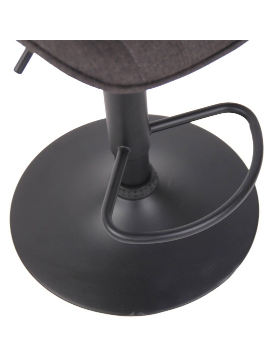 Lot de 2 tabourets de bar tissu Lentini, gris foncé
