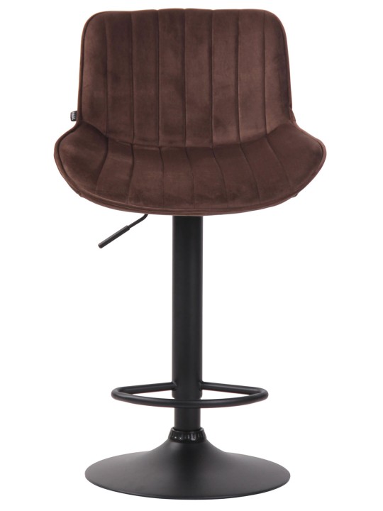 Lot de 2 tabourets de bar velours Lentini, brun