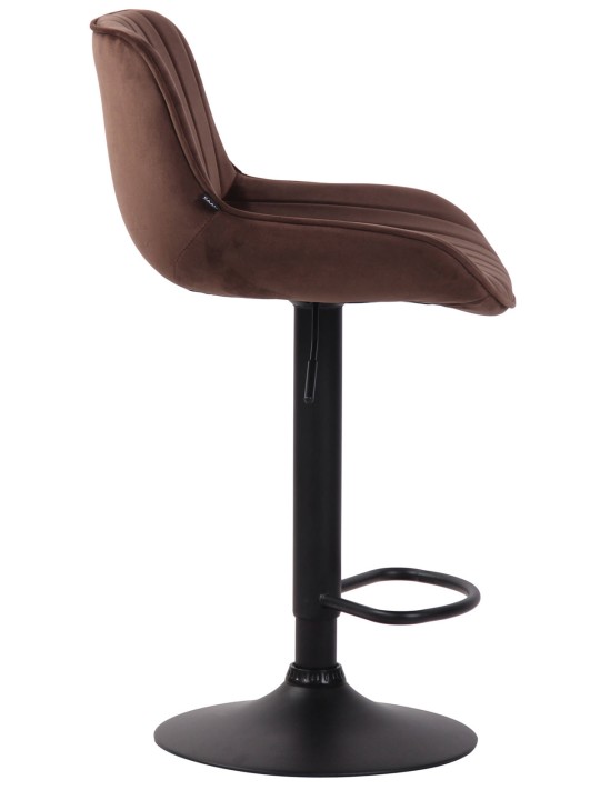 Lot de 2 tabourets de bar velours Lentini, brun