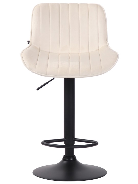 Lot de 2 tabourets de bar velours Lentini, crème