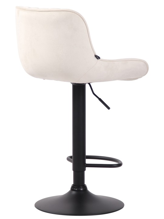 Lot de 2 tabourets de bar velours Lentini, crème