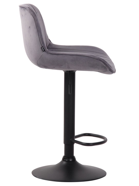 Lot de 2 tabourets de bar velours Lentini, gris foncé