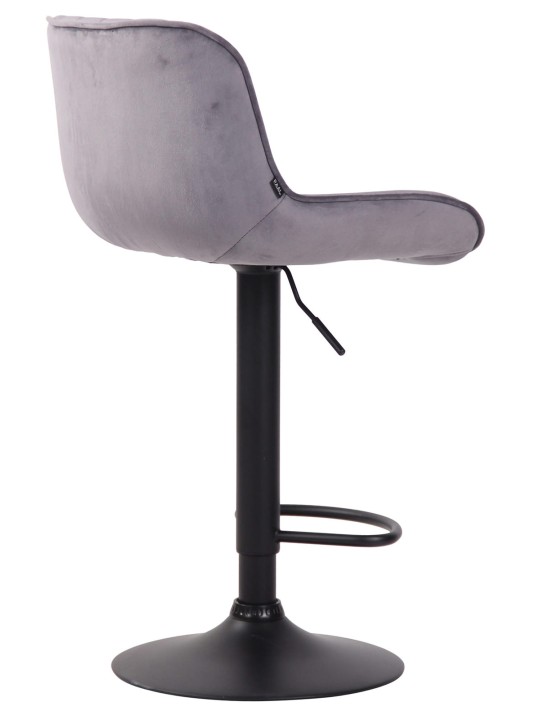 Lot de 2 tabourets de bar velours Lentini, gris foncé