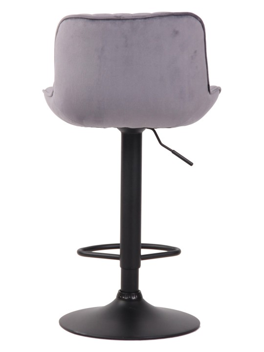 Lot de 2 tabourets de bar velours Lentini, gris foncé