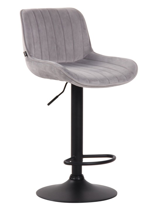 Lot de 2 tabourets de bar velours Lentini, gris