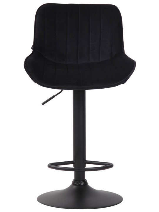 Lot de 2 tabourets de bar velours Lentini, noir