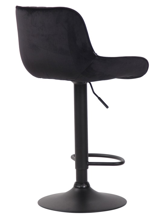 Lot de 2 tabourets de bar velours Lentini, noir