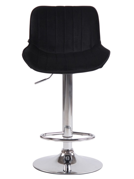 Lot de 2 tabourets de bar Lentini velours chrome, noir Lot de 2 tabourets de bar Lentini velours chrome, noir