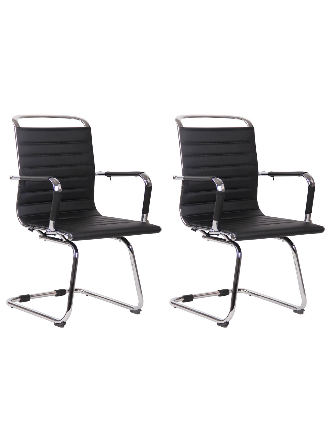 Lot de 2 chaises visiteurs Balve simili cuir, noir