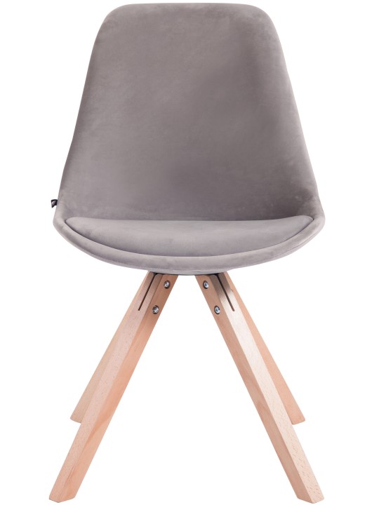 Lot de 4 chaises Toulouse velours carré natura, gris Lot de 4 chaises Toulouse velours carré natura, gris