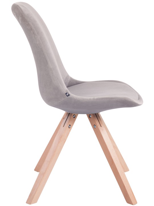 Lot de 4 chaises Toulouse velours carré natura, gris Lot de 4 chaises Toulouse velours carré natura, gris