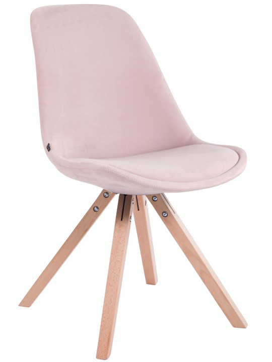 Lot de 4 chaises Toulouse velours carré natura, rose Lot de 4 chaises Toulouse velours carré natura, rose