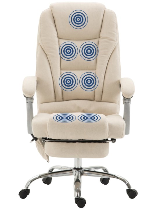 Chaise de bureau Pacific en tissu avec fonction massage, crème Chaise de bureau Pacific en tissu avec fonction massage, crème