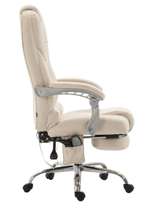 Chaise de bureau Pacific en tissu avec fonction massage, crème Chaise de bureau Pacific en tissu avec fonction massage, crème