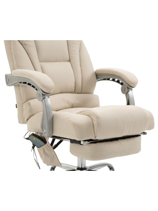 Chaise de bureau Pacific en tissu avec fonction massage, crème Chaise de bureau Pacific en tissu avec fonction massage, crème