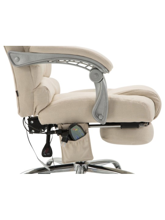 Chaise de bureau Pacific en tissu avec fonction massage, crème Chaise de bureau Pacific en tissu avec fonction massage, crème