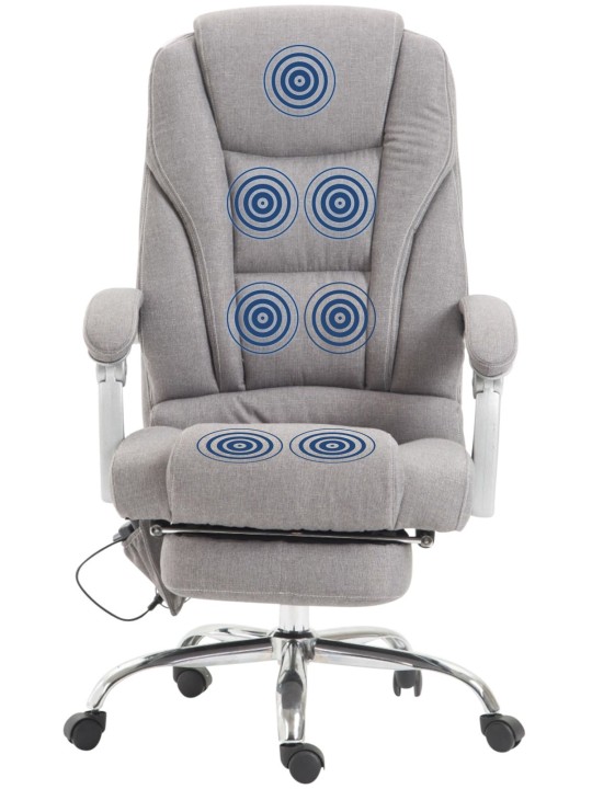 Chaise de bureau Pacific en tissu avec fonction massage, gris Chaise de bureau Pacific en tissu avec fonction massage, gris