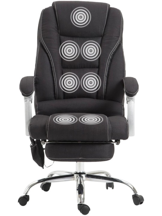 Chaise de bureau Pacific en tissu avec fonction massage, noir Chaise de bureau Pacific en tissu avec fonction massage, noir