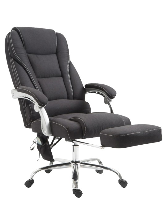 Chaise de bureau Pacific en tissu avec fonction massage, noir Chaise de bureau Pacific en tissu avec fonction massage, noir