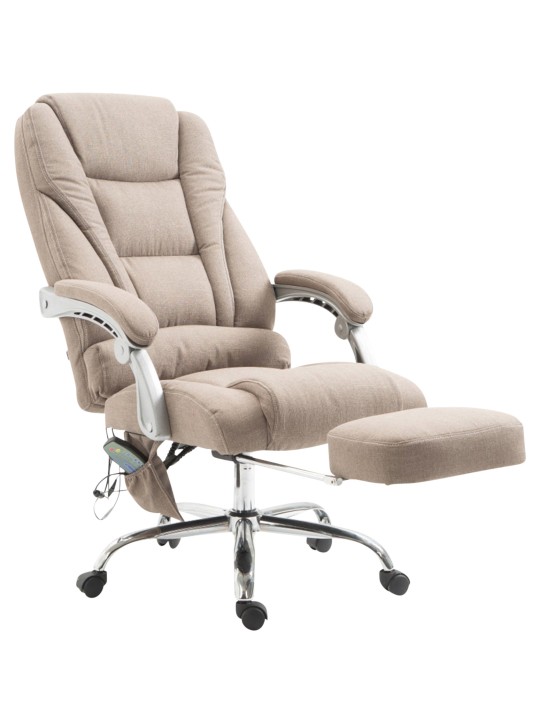 Chaise de bureau Pacific en tissu avec fonction massage, taupe Chaise de bureau Pacific en tissu avec fonction massage, taupe