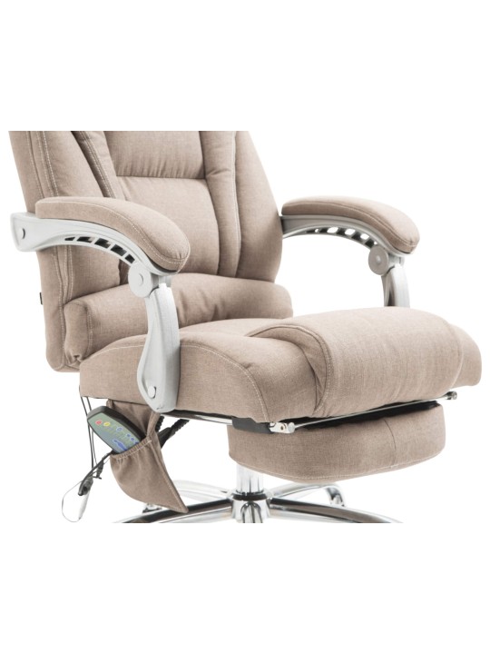 Chaise de bureau Pacific en tissu avec fonction massage, taupe Chaise de bureau Pacific en tissu avec fonction massage, taupe