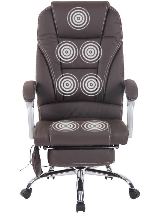 Chaise de bureau Pacific en cuir véritable avec fonction massage, brun Chaise de bureau Pacific en cuir véritable avec fonction massage, brun