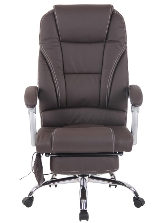 Chaise de bureau Pacific en cuir véritable avec fonction massage, brun Chaise de bureau Pacific en cuir véritable avec fonction massage, brun