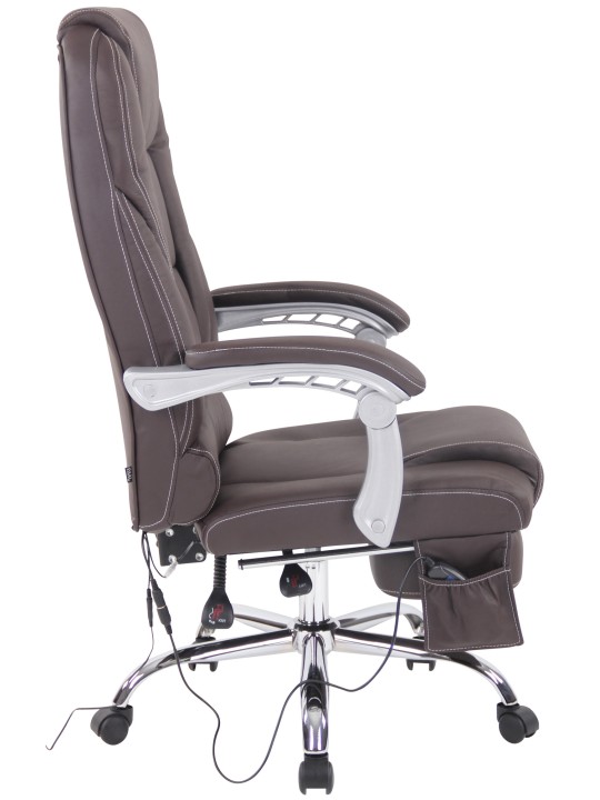 Chaise de bureau Pacific en cuir véritable avec fonction massage, brun Chaise de bureau Pacific en cuir véritable avec fonction massage, brun